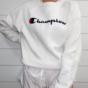white champion sweatshirt